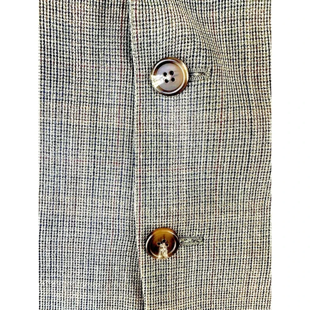 Lauren Ralph Lauren Men Blazer Sports Coat 44R Brown Window Pane Jacket Career